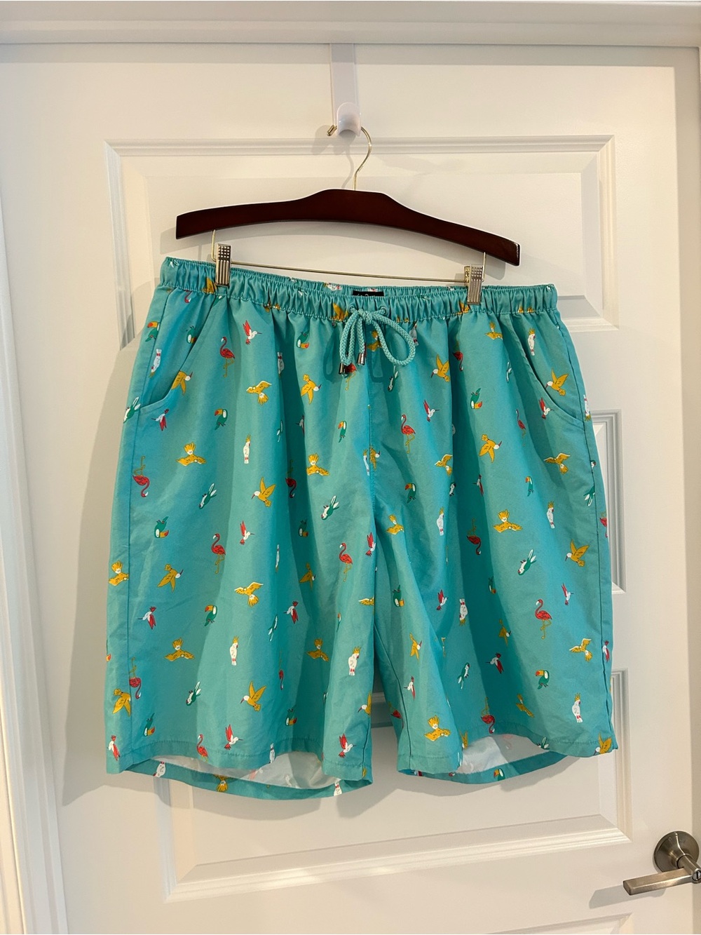Ulla Popken Flamingo Parrot Shorts Blue Size 24 / 26